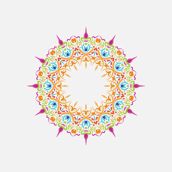 Floral Decorative Circle Frame Border Your Design Vector Illustration — Stockvektor