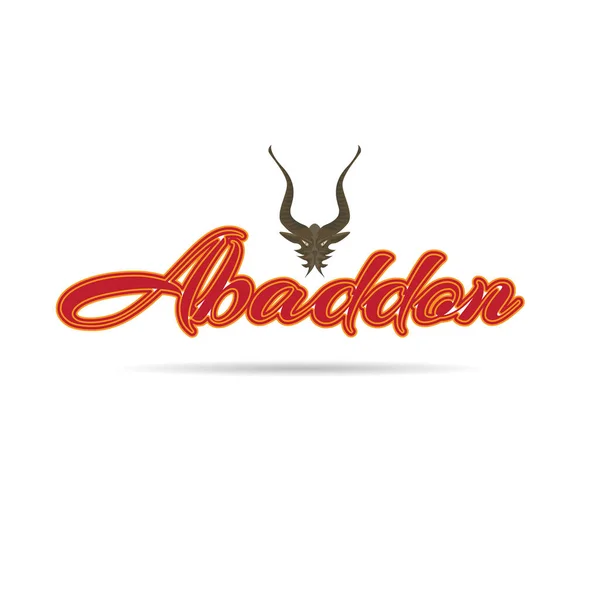 Calligraphy Title Abaddon Angel Hell Icon Your Shirt Design Vector —  Vetores de Stock