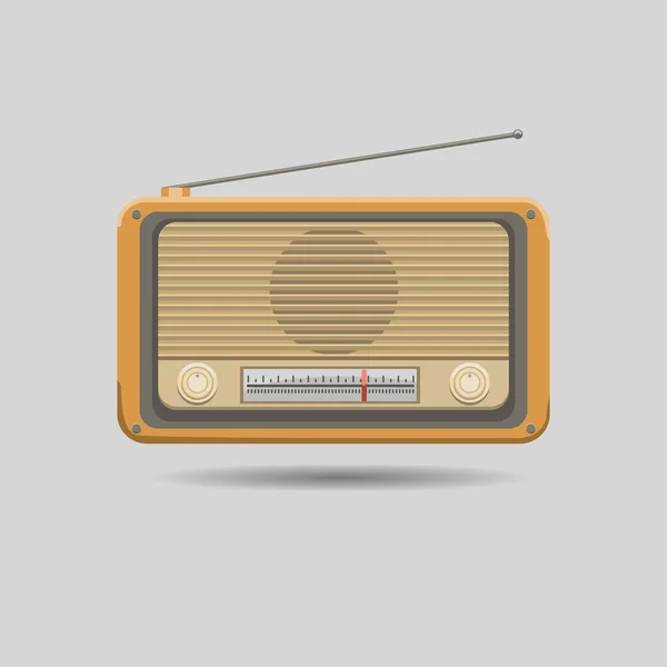 Vintage Radio Your Design Solid Color Style Vector Illustration — Stock Vector