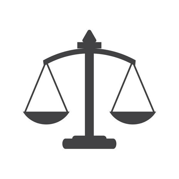 Law or justice scales symbol icon for your design. Vector illustration