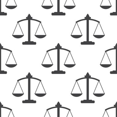 Justice or law icon scales seamless pattern design. Vector illustration