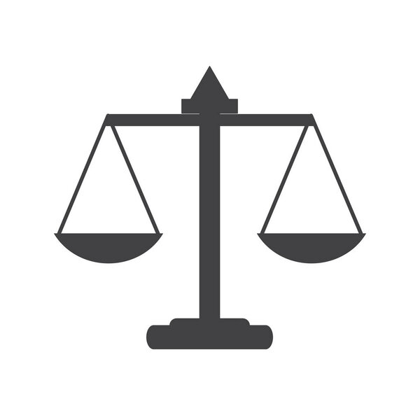 Law or justice scales symbol icon for your design. Vector illustration