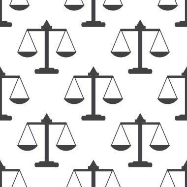 Justice or law icon scales seamless pattern design. Vector illustration
