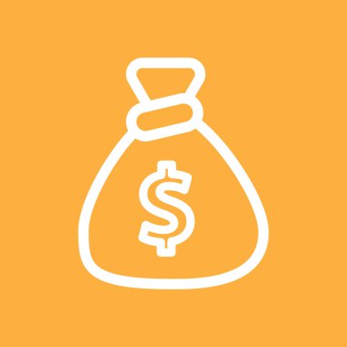 Money bag with dollar sign. Flat and solid color. Vector illustration