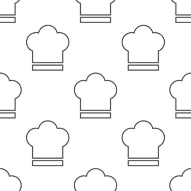Chef hat seamless pattern with doodle or lin style. Vector illustration