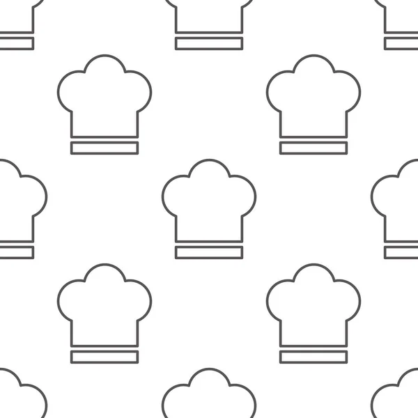 Chef Hat Seamless Pattern Doodle Lin Style Vector Illustration — Stock vektor