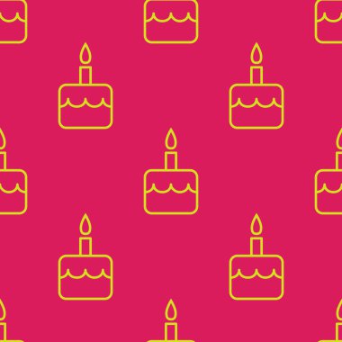 Pastasız arka planda mum. Desenli vektör çizimi