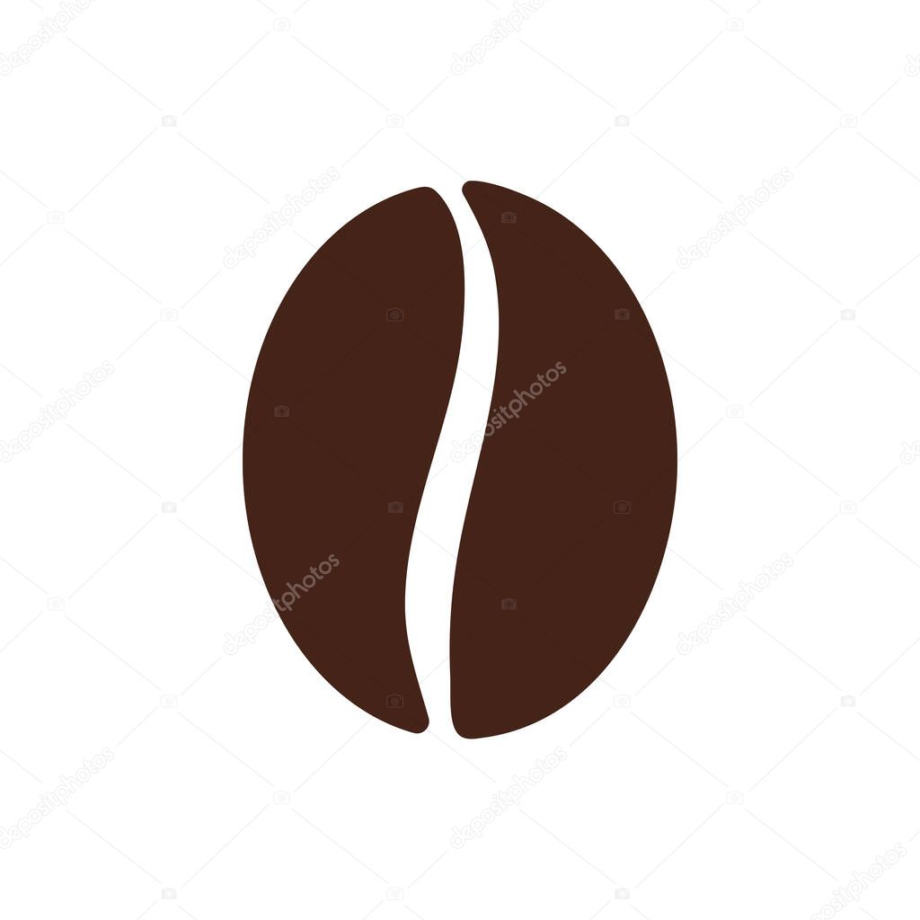 Single solid coffee bean icon. Vector illustration