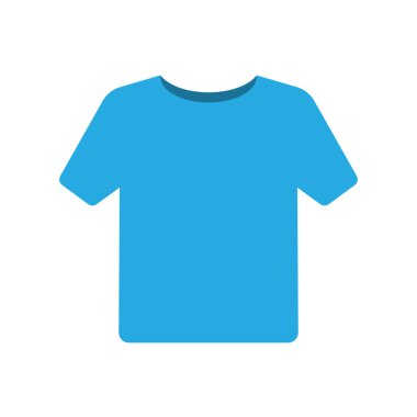 Sade ve katıksız mavi tişört simgesi. Vektör illüstrasyonu