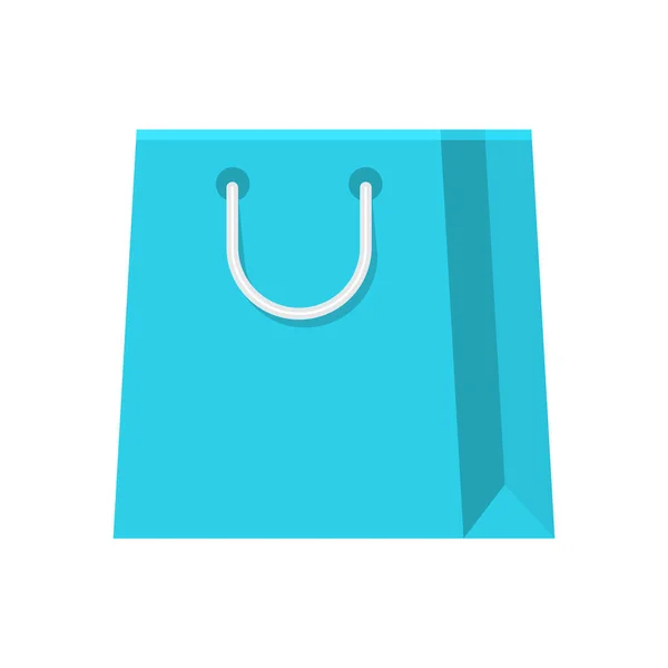 Simple Solid Blue Shopping Bag Icon Vector Illustration — Stock Vector