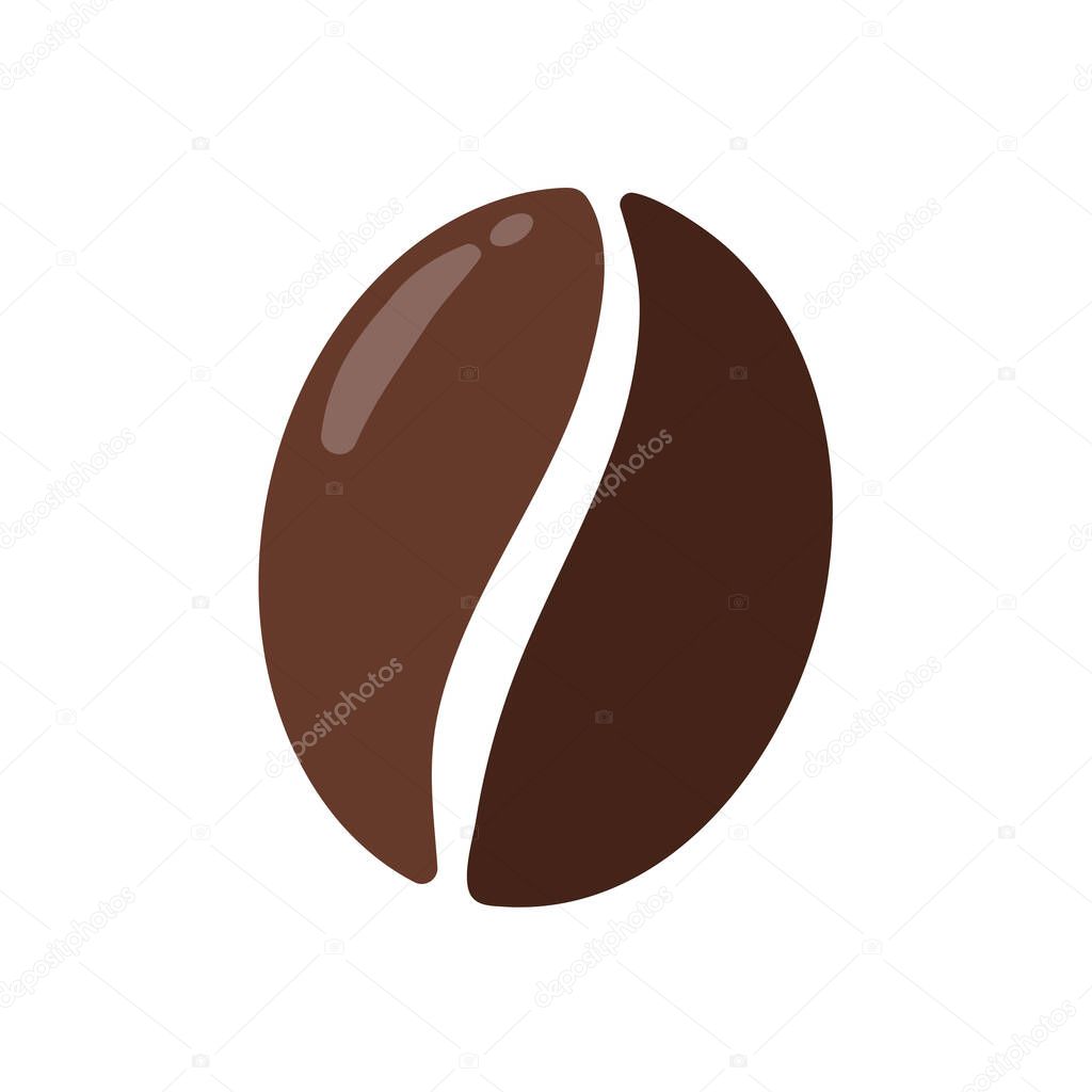 Single solid coffee bean icon. Vector illustration
