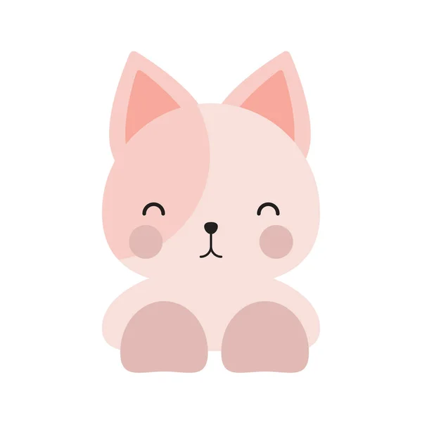 Muñeca Gato Simple Sólida Con Vista Frontal Ilustración Vectorial — Vector de stock