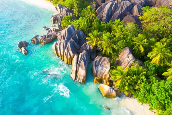 Anse Source DArgent - la plus belle plage des Seychelles. Île de La Digue, Seychelles Images De Stock Libres De Droits