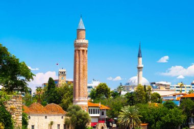 Antalya Kaleici 'nin panoramik manzarası. Türkiye