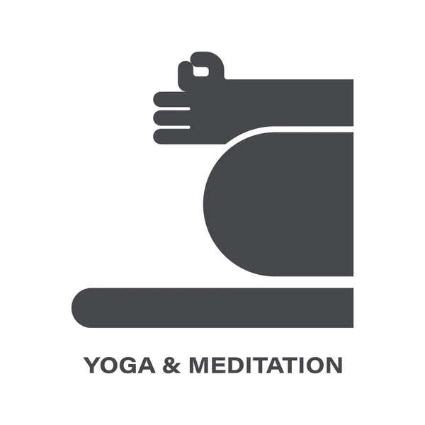 Вектор Логотипа Yoga Сплошная Икона Равновесие Спокойствие Расслабленность Здорового Образа — стоковый вектор