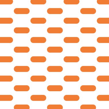 Seamless pattern vector with short lines. Orange round sticks on white background. Cute simple abstract geometric art. For wrapping paper, cover, baby stuff, textile, wallpaper and decoration.