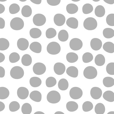 Seamless pattern vector with polka dot. Grey spot on white background. Abstract geometric art texture design. For wrapping paper, scrapbooking, cover, textile, wallpaper and interior decoration.