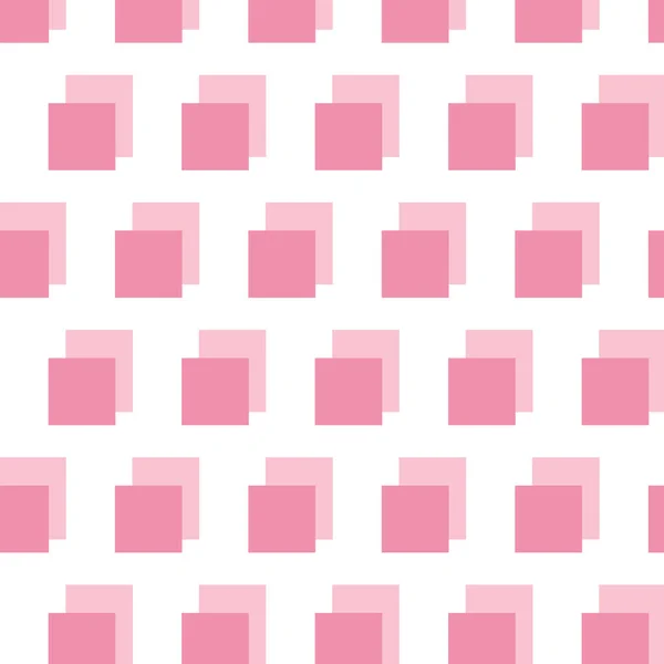 Seamless Pattern Vector Squares Pink Rectangles White Background Cute Simple — 图库矢量图片