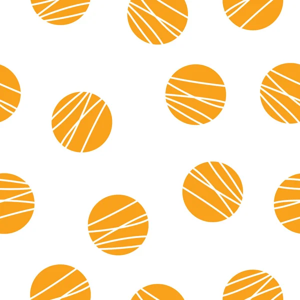 Seamless pattern vector with polka dots. Yellow circles on white background. Cute simple abstract geometric art. For wrapping paper, cover, baby stuff, textile, wallpaper and interior decoration.