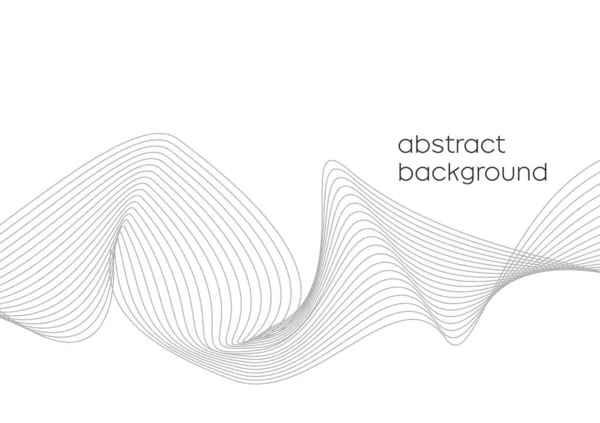 Beyaz arkaplan vektöründeki gri dalga çizgisi. Üç boyutlu sanat dinamik dalgalı şekil eğrisi, hafif yumuşak yumuşak desen akışı. Pankart, kapak için modern grafik arkaplan çizimi.