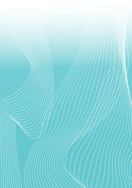 Açık mavi arkaplan vektöründeki dalga çizgisi. Üç boyutlu sanat dinamik dalgalı şekil eğrisi, hafif yumuşak yumuşak desen akışı. Pankart, kapak, arkaplan için modern güzel ipek grafikler.