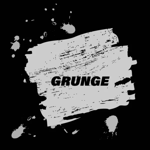 Açık gri grunge soyut arka plan vektörü. Mürekkep fırçası sıçraması, monokrom çizik sanat dokusu. Siyah ve beyaz renkli kirli efekt deseni, kaba şekilli afiş. Kirli arkaplan çizimi.