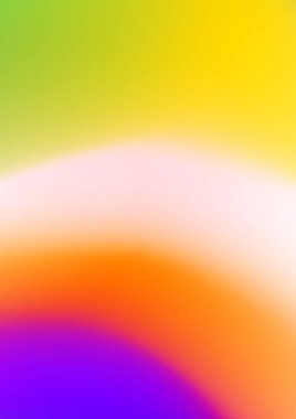 Renkli gradyan bulanık arkaplan vektörü. Parlak sarı, yeşil, beyaz, pembe, mor ve turuncu, aura şekilli sanat. Canlı çokrenkli defocus dokusu, gökkuşağı arkaplan çizimi.