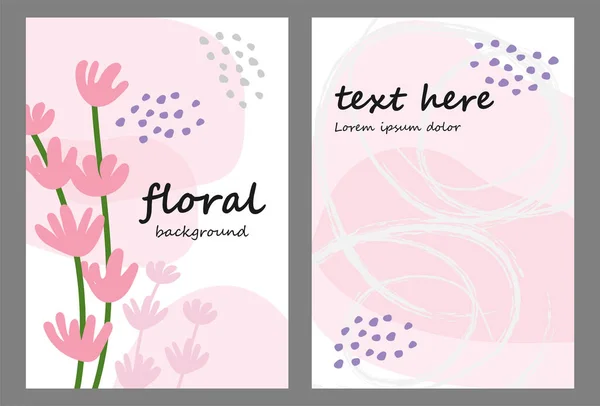 Organik şekilli arka plan vektörü seti olan çiçek. Çiçeksel, soyut serbest model sanat koleksiyonu. Yaz, bahar doğası çiçek şablonu. Canlı sanatsal element tasarımı arkaplan illüstrasyonu.