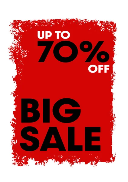 Kırmızı grunge büyük indirimli pankart arka planı. Alış veriş izni şablonu. Özel teklif, en iyi tanıtım reklam etiketi. İş illüstrasyonu için kampanya rozeti, metin fiyatı etiketi.