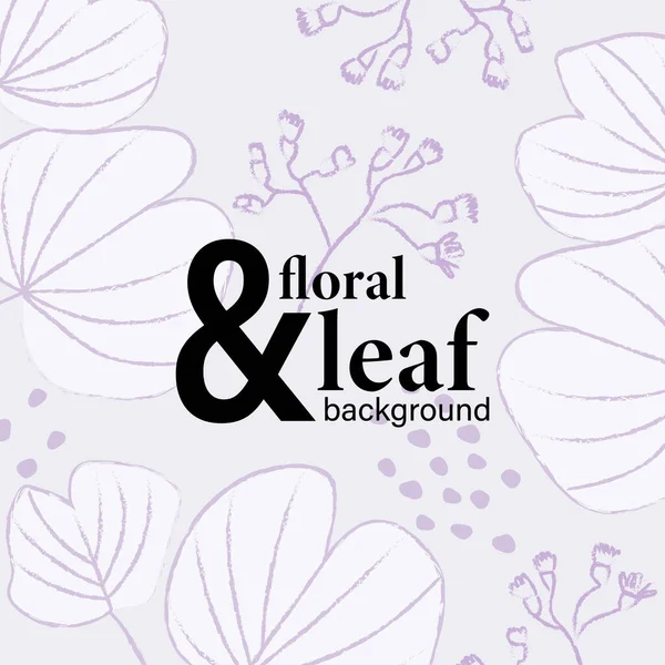 Açık mor çiçek ve yaprak sanat arka plan vektörü. Çiçekli yaz baharı, doğa şablonu. Güzel bir buket, botanik sanat tasarımı. Soyut bahçe grafiksel arkaplan çizimi.