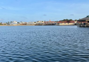 Myrtle Sahili, SC / ABD - 1 Eylül 2021: Myrtle Sahili 'ndeki Yalınayak İniş Merkezi Okyanus manzarası