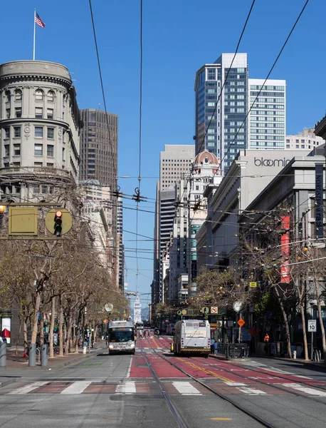 San Francisco Usa Februari 2020 Vägutsikt Över San Francisco City — Stockfoto