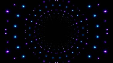 Mavi ve Mor Neon Renkli Parıldayan Çember Işık Parçacıkları