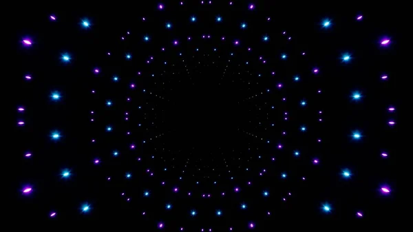 Mavi ve Mor Neon Renkli Parıldayan Çember Işık Parçacıkları