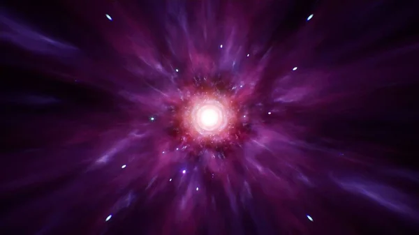 Estrela Rosa Néon Brilhante Espaço Galáctico — Fotografia de Stock
