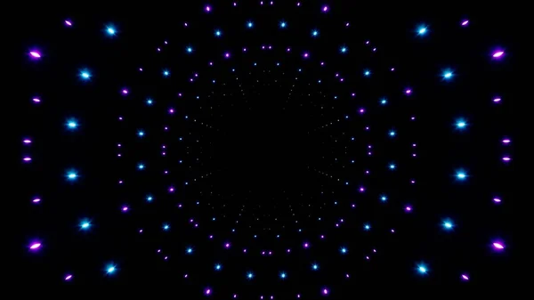 Blauwe Paarse Neon Kleur Glinsterende Cirkel Lichte Deeltjes Stockafbeelding