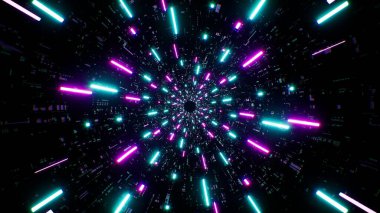Parlayan Neon Işığı Bilim Kurgu Teknolojisi Arkaplanı
