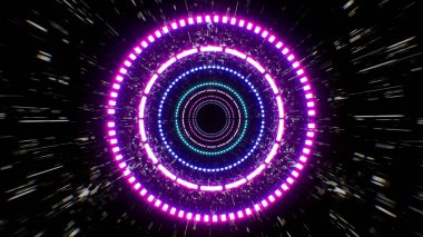 Move into Neon Color Circle Light Holes Sci fi Textured Background clipart