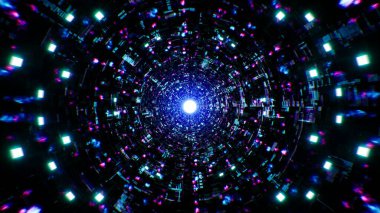 Neon Teknoloji Işık Tüneli Arkaplanı