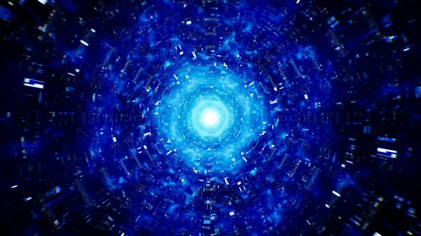 Blå Energiexplosion Tekniktunneln — Stockfoto