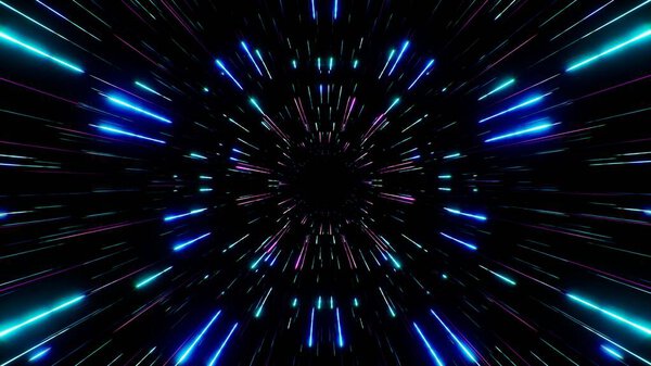 Multi Neon Light Lines Burst out Background