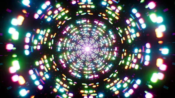 Túnel Partículas Brillo Multicolor — Foto de Stock
