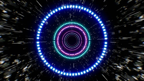 機械的テクスチャトンネル内の単純な円光背景 — ストック写真