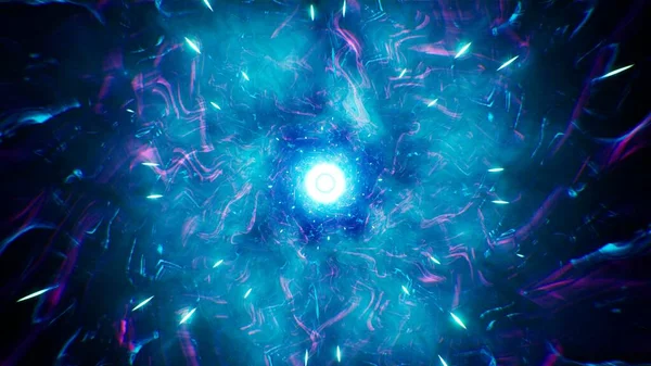 Świecąca Niebieska Energia Mgle Neonowej — Zdjęcie stockowe