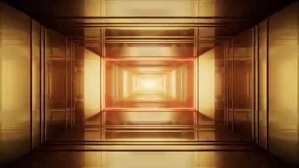 Прямоугольный Золотой Тоннель — стоковое видео