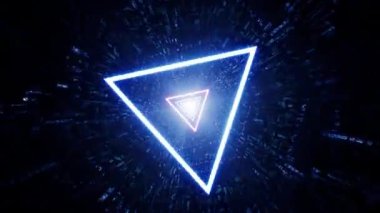 Neon Üçgeni Işık Bilim Ağı Tünelini Döndür
