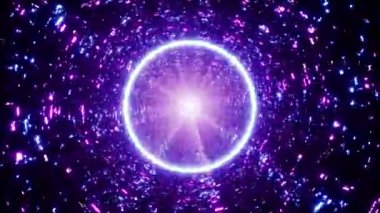 Bilim Kurgu Şablonu Tünelinde Neon Çember Işığı