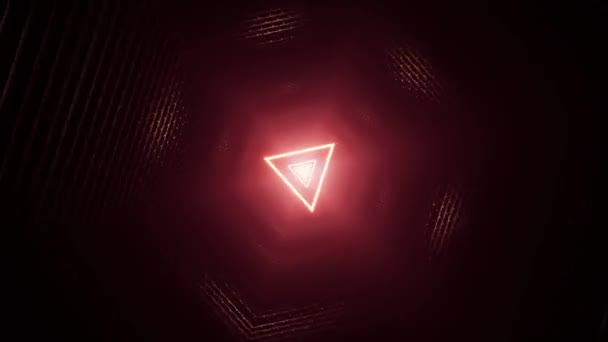 Λαμπερό Τρίγωνο Φως Σκοτεινή Σήραγγα Loops — Αρχείο Βίντεο