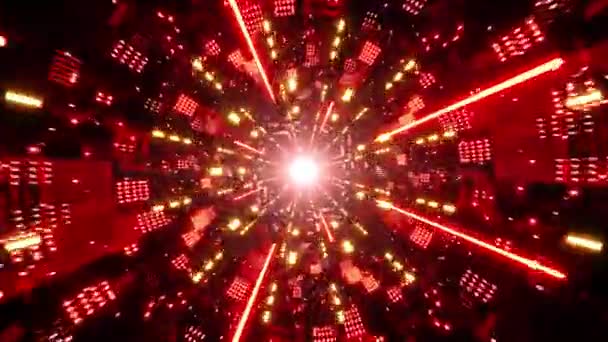 Luz Roja Brillante Disco Concepto Fondo — Vídeo de stock