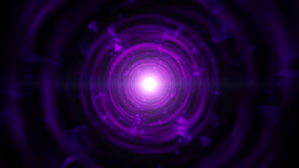 Neon Purple Energy Tunnelschleife — Stockvideo